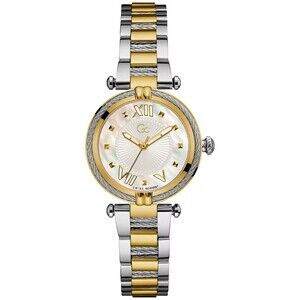 GC Guess Collection Women's Swiss Two Tone Watch Mother of Pearl Dial New